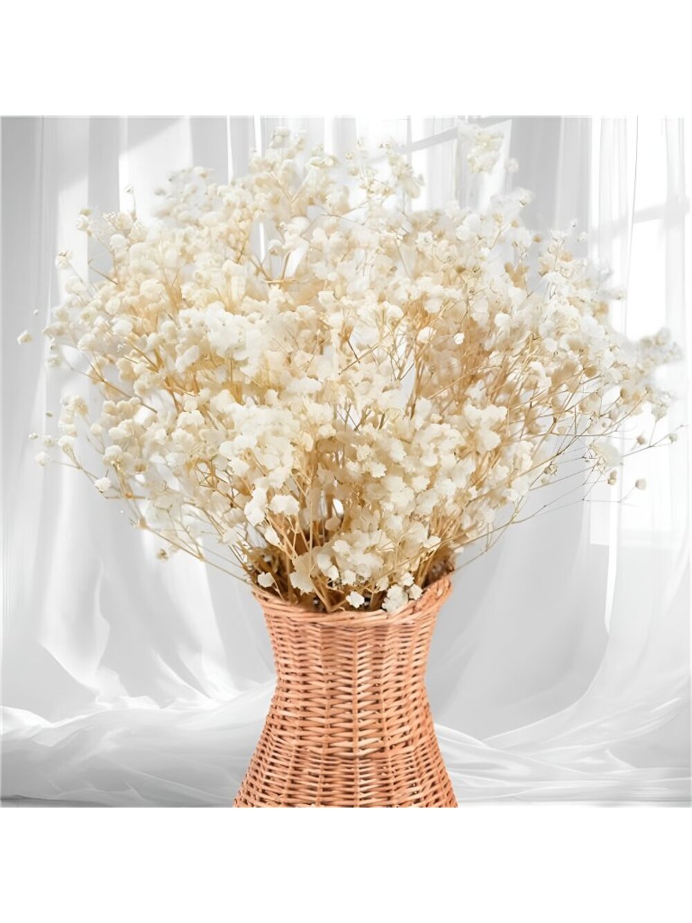 2500+ Dried Babys Breath Flowers Bulk - 17" Ivory White Dried Flower Bouquet,